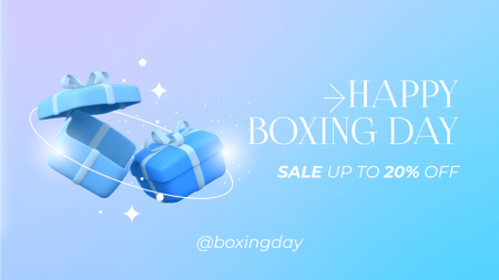 Plantilla de diseño de Venta de Happy Boxing Day en azul FB event cover 