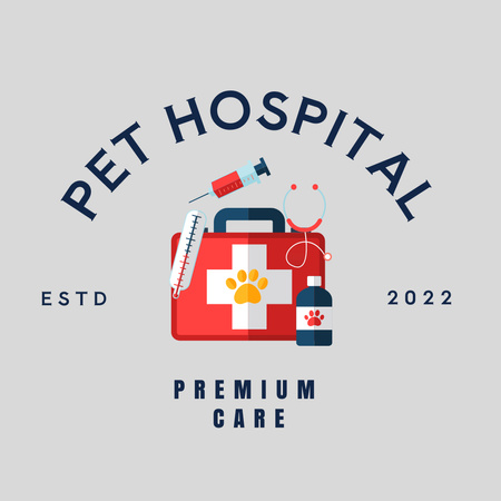 Pet Clinic Services Offer Logo Design Template