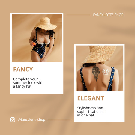Modèle de visuel Collection élégante et élégante de chapeaux d'été - Instagram