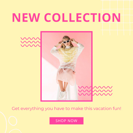 Nová kolekce oblečení na dovolenou Instagram Šablona návrhu