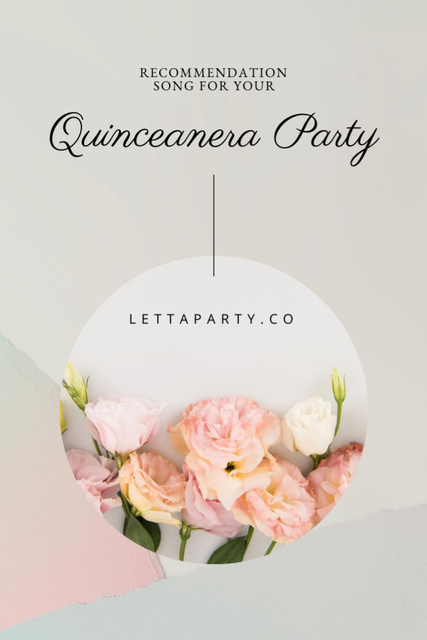 Amusing Quinceañera Party Celebration With Florals Postcard 4x6in Vertical Design Template
