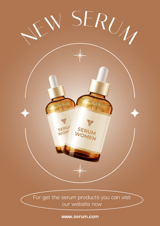 Skincare Ad with Cosmetic Serum Poster Modelo de Design