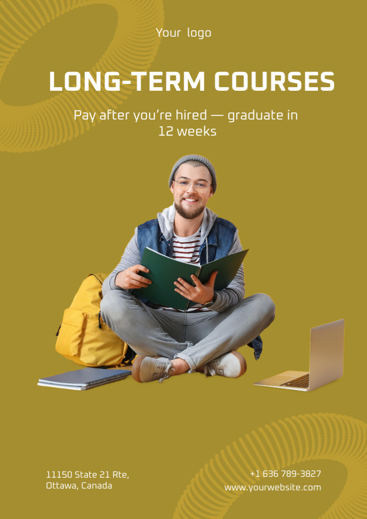 Educational Courses Ad Poster A3 Design Template