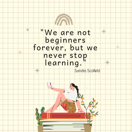 Plantilla de diseño de Inspirational Quote about Learning Animated Post 