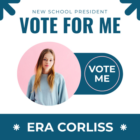 Girl's Candidacy for Post of School President Instagram Design Template
