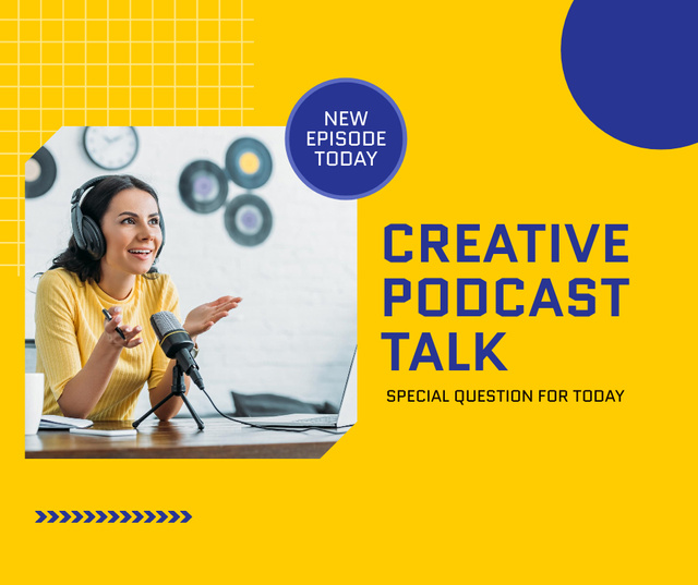 Creative Podcast Advertising Facebook Modelo de Design