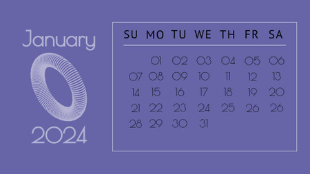 αφηρημένος κύκλος σε μωβ Calendar Πρότυπο σχεδίασης
