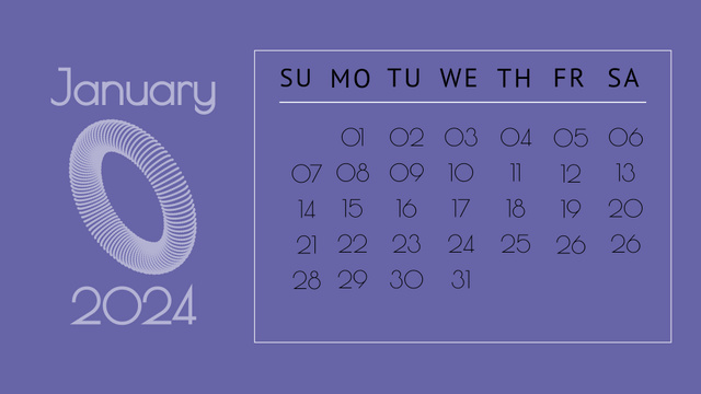 Abstract Circle on Purple Calendar Design Template