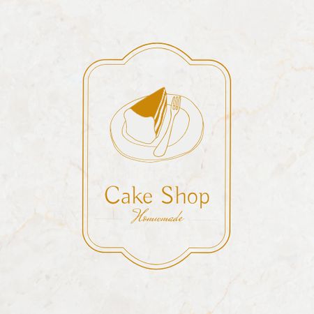 Bakery Ad with Yummy Cake Logo Tasarım Şablonu