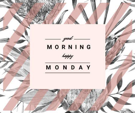 Monday Inspiration quote on Floral Pattern Facebook Design Template