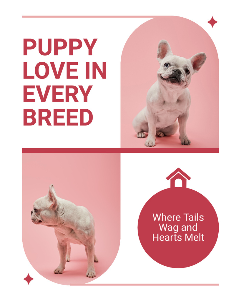 Plantilla de diseño de Heartwarming French Bulldog Puppies Available Instagram Post Vertical 