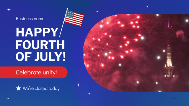 Plantilla de diseño de American Independence Day Fireworks Full HD video 