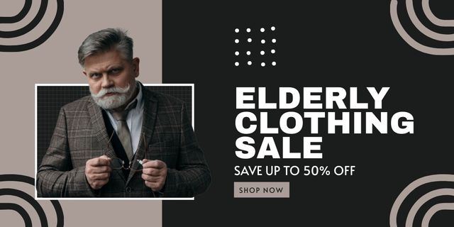 Ontwerpsjabloon van Twitter van Formal Style Clothing For Elderly With Discount