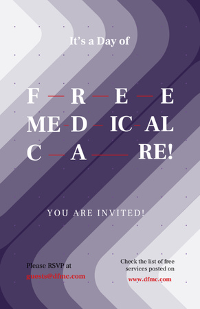Platilla de diseño Free Medical Care Day Announcement on Abstract Pattern Invitation 5.5x8.5in