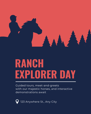 Template di design Offerta di un meraviglioso giorno per l'esplorazione del ranch Instagram Post Vertical