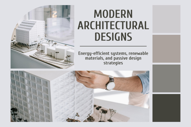 Forward-thinking Architectural Exterior Designs Mood Board Πρότυπο σχεδίασης