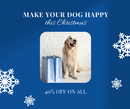 Sale Announcement with Funny Dog Facebook Design Template
