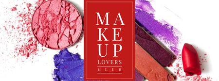 Designvorlage Makeup cosmetics set Offer für Facebook cover