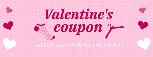 Designvorlage Discount on the Whole Collection for Valentine's Day für Coupon