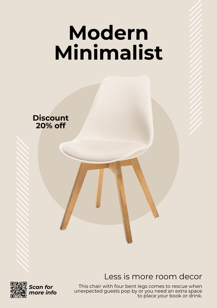 Modern Minimalist Furniture Sale Grey Poster Tasarım Şablonu