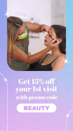 Beauty Salon Services With Makeup And Discount Instagram Video Story Design Template