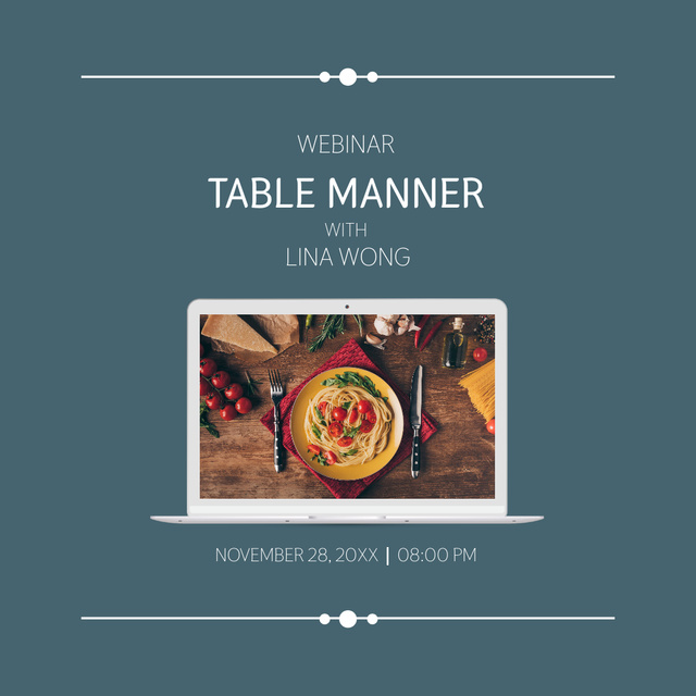 Webinar on Table Manners Instagram Modelo de Design