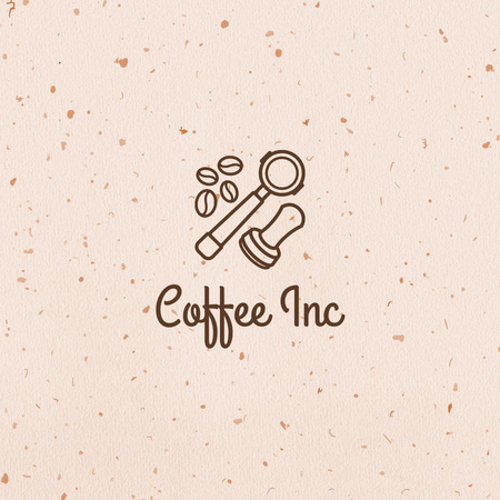 Coffee Company Ad with Coffee Beans And Tools Instagram Design Template