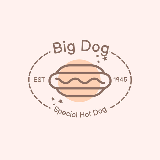 Fast Food Menu Offer with Hot Dog Logo Šablona návrhu