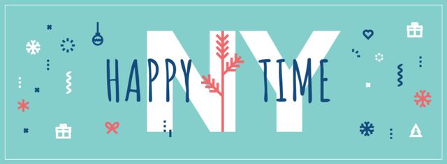 Plantilla de diseño de Happy New Year Greeting Facebook cover 