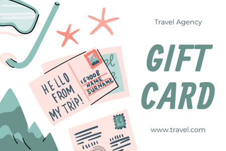 Illustrated Discount Offer from Travel Agency Gift Certificate Design Template