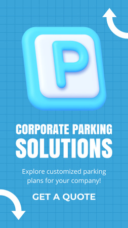 Parking Sign on Blue Instagram Story Design Template