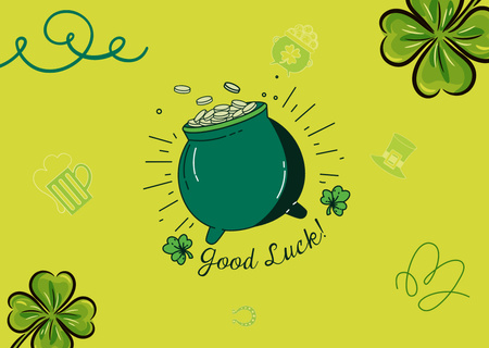 Holiday Wishes for St. Patrick's Day Card Design Template