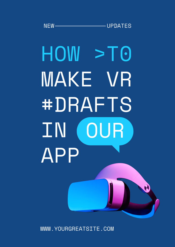 Startup Idea with modern VR equipment Poster Tasarım Şablonu