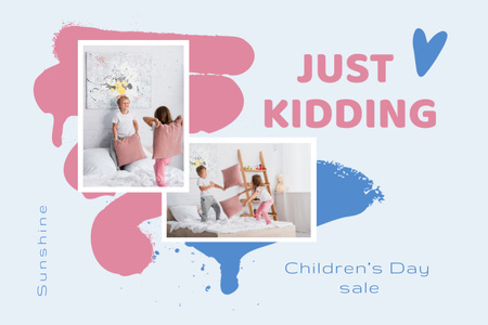 Children's Day Discount Announcement Postcard 4x6in Design Template