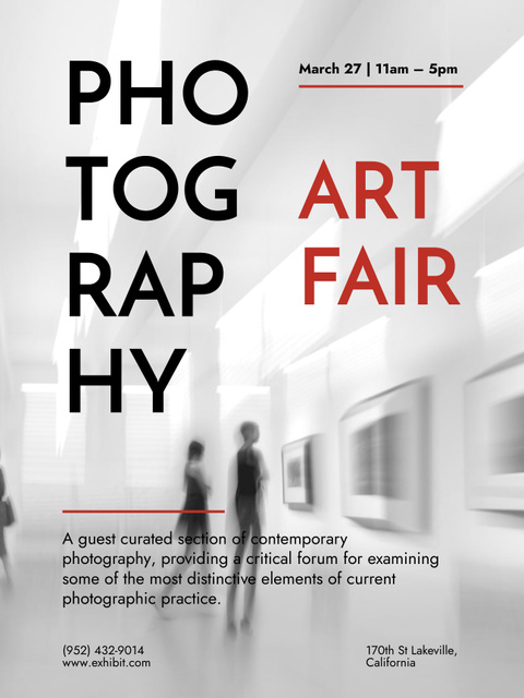 Art Photography Fair Event Announcement Poster US Modelo de Design