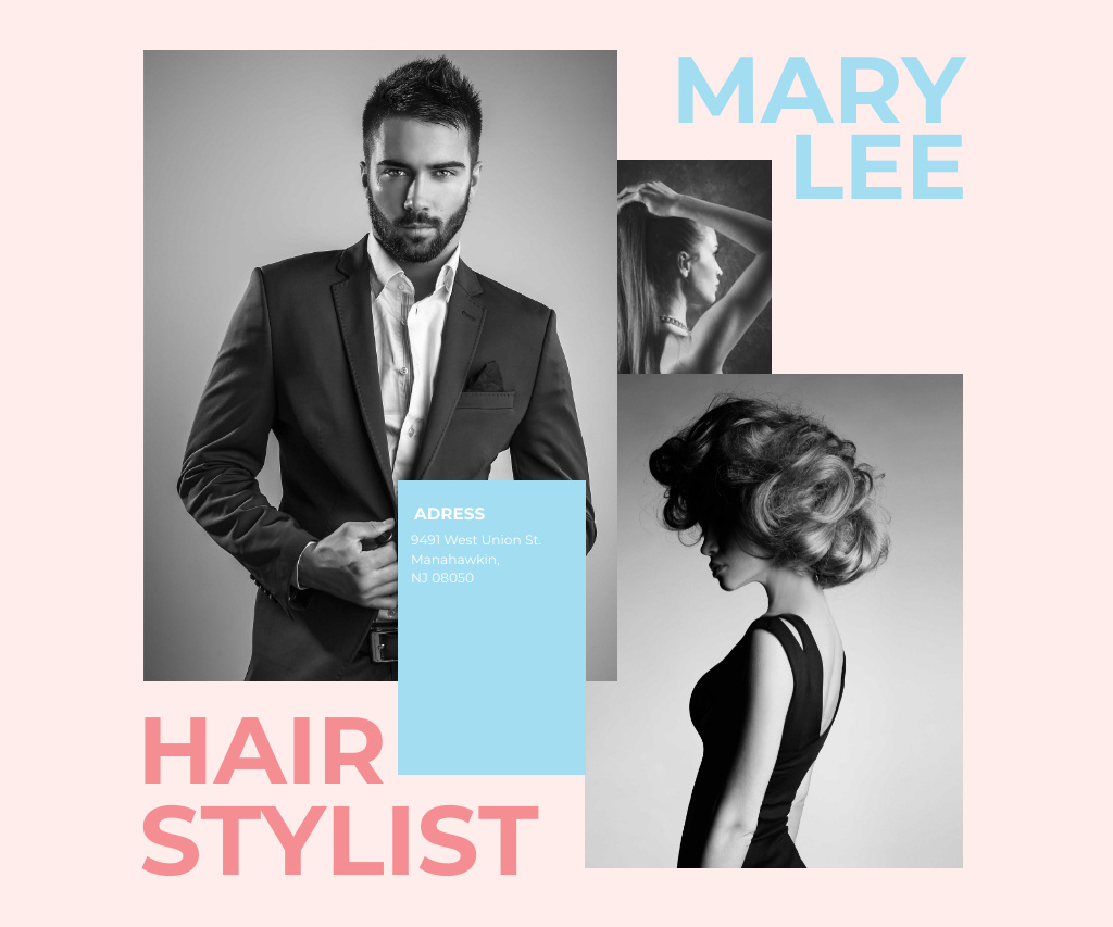 Hairdresser's Proposal for Stylish Hairstyles Large Rectangle tervezősablon