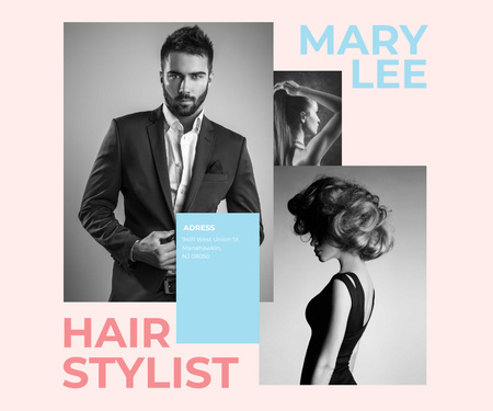 Hairdresser's Proposal for Stylish Hairstyles Large Rectangle Design Template