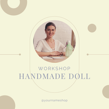 Seamstress Making Dress for Small Doll Animated Post – шаблон для дизайну