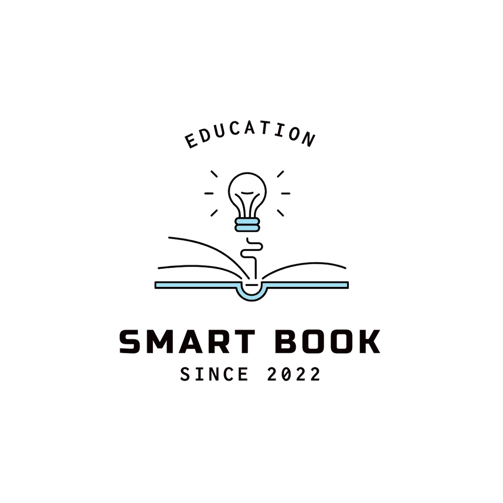 Plantilla de diseño de Educational Service Emblem with Book Logo 1080x1080px 