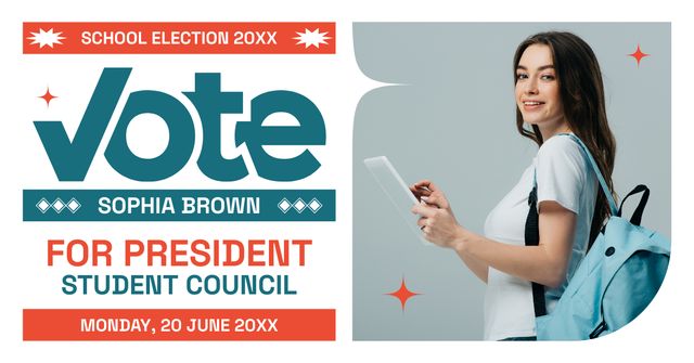 School Student Council Elections Facebook AD Design Template