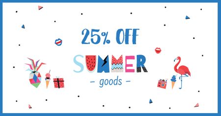 Ontwerpsjabloon van Facebook AD van Summer Goods Discount Offer