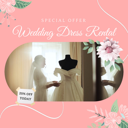 Dress Rental For Wedding Ceremony With Discount Animated Post Design Template