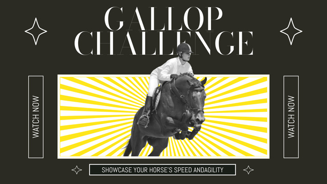 Demonstration of Horse Speed ​​at Competition Youtube Thumbnail Šablona návrhu