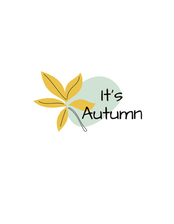 Autumn Inspiration with Yellow Leaf T-Shirt Design Template