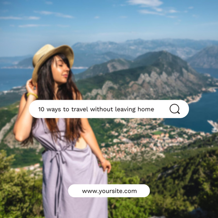 Travel Blog Promotion with Attractive Woman Instagram Tasarım Şablonu
