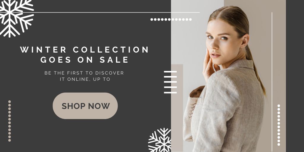 Ontwerpsjabloon van Twitter van Winter Fashion Collection for Women
