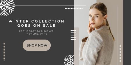 Plantilla de diseño de Winter Fashion Collection for Women Twitter 