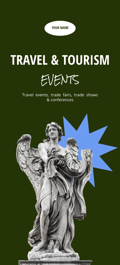 Travel Agency Services Offer with Beautiful Sculpture Flyer 3.75x8.25in Πρότυπο σχεδίασης