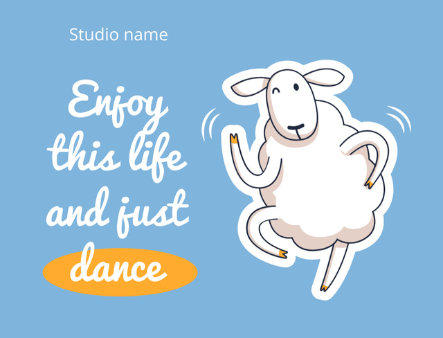 Template di design Inspirational Phrase with Cute Sheep Postcard 4.2x5.5in