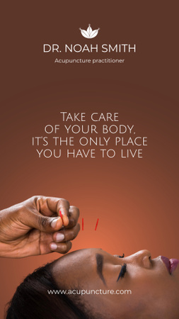 Designvorlage Ganzheitliches Akupunktur-Behandlungsangebot mit Slogan für Instagram Story